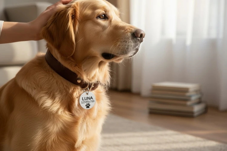 ADRESÓWKA POKAZANA NA PSIE RASY GOLDEN RETRIVER STAL NIERDZEWNA 30MM KÓŁKO (2).jpg