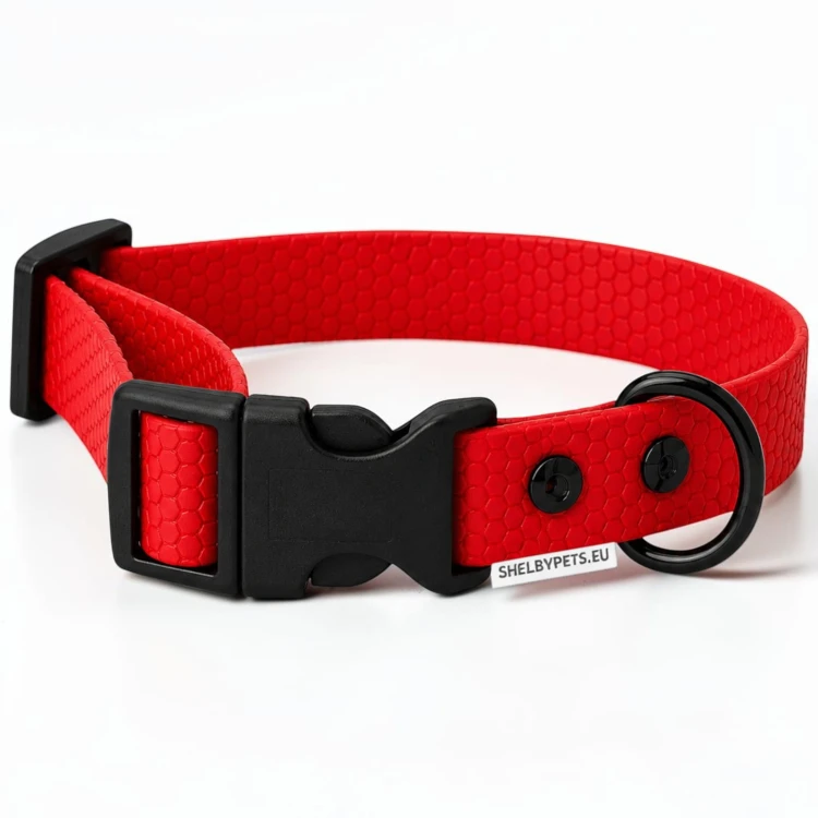 OBROŻA WODOODPORNA DLA PSA WOOFY COLLAR LIGHT CLICK -  CZERWONA.jpg