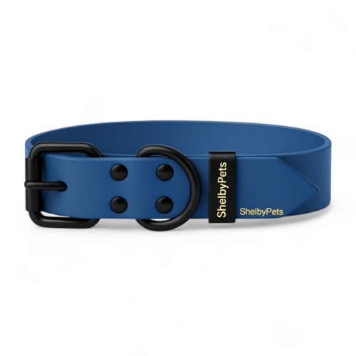 Obroża skórzana niebieska dla psa ShelbyPets Luxury Leather Collar.jpg