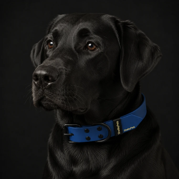 Zdjęcie psa w obroży skórzanej ShelbyPets - Shelby Luxury Leather Collar (2).png