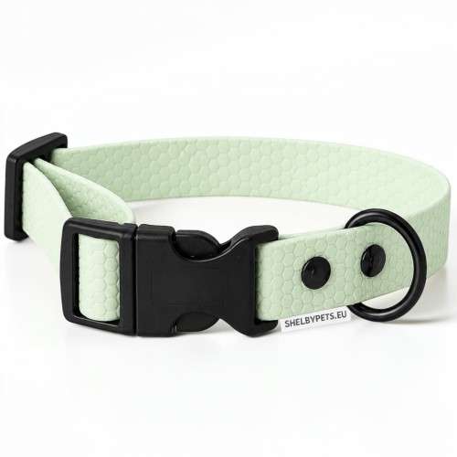 OBROŻA WODOODPORNA DLA PSA WOOFY COLLAR LIGHT CLICK -  MIĘTOWO ZIELONA.jpg