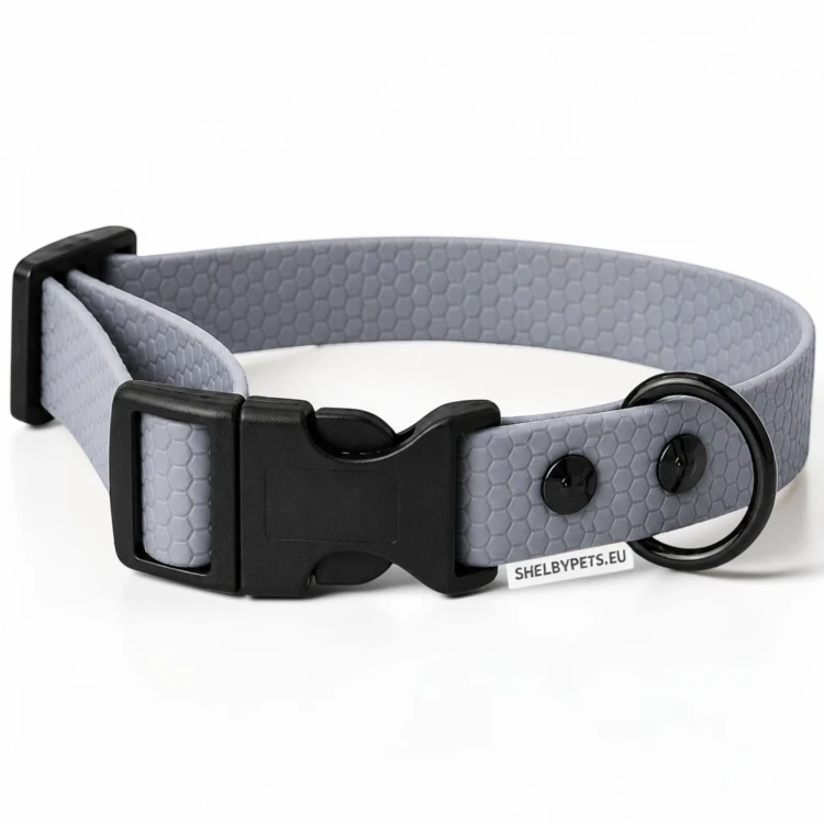 OBROŻA WODOODPORNA DLA PSA WOOFY COLLAR LIGHT CLICK -  SZARA.jpg