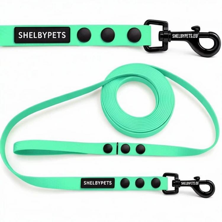 Smycz treningowa dla średniego psa 1,6cm  5–30 m HEXA – karaibsko zielona
