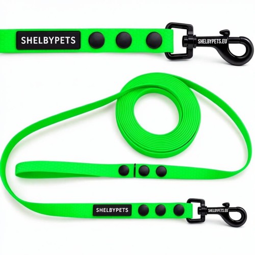 Smycz treningowa dla średniego psa 1,6cm  5–30 m HEXA – zielony neon.jpg