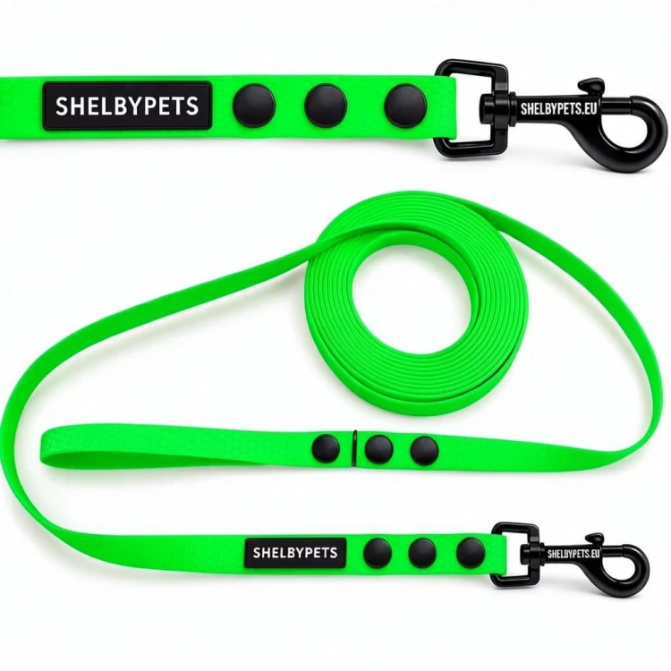 Smycz treningowa dla średniego psa 1,6cm  5–30 m HEXA – zielony neon.jpg
