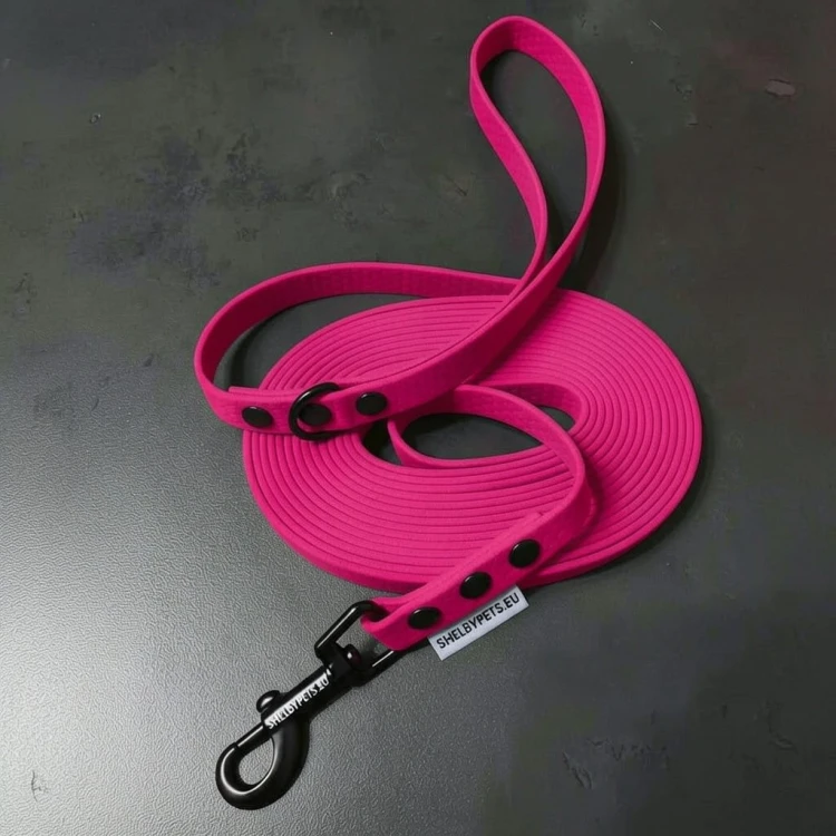 Smycz wodoodporna dla średniego psa 1,6CM RÓŻOWY NEON.jpg