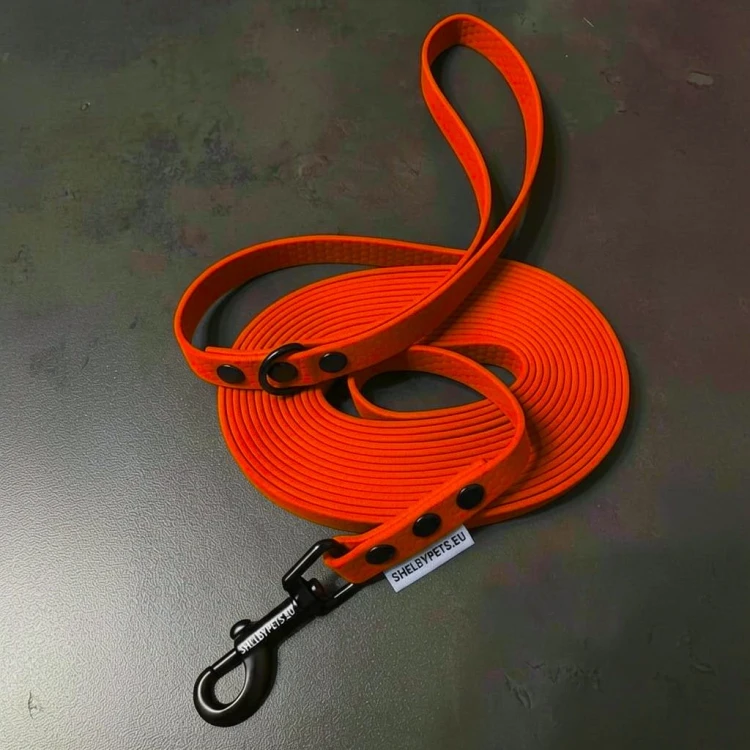 Smycz wodoodporna dla średniego psa 1,6CM SHELBYPETS  POMARAŃCZOWY NEON.jpg