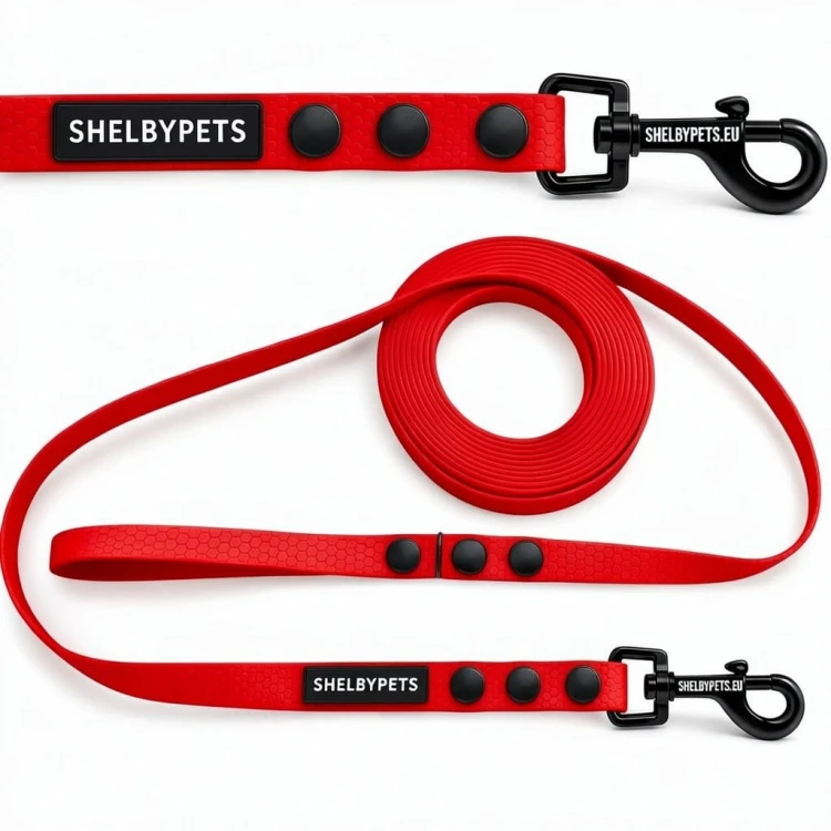 Smycz treningowa dla średniego psa 1,6cm  5–30 m HEXA – czerwony.jpg