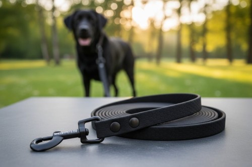 Smycz wodoodporna dla średniego psa 1,6CM SHELBYPETS  CZARNA (Product Staging) (2).jpg