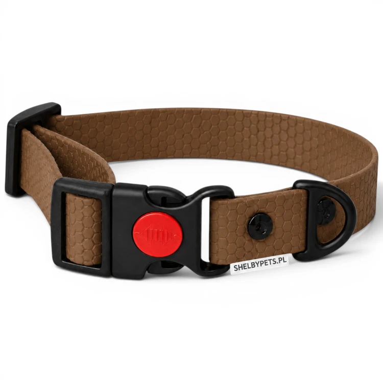 OBROŻA WODOODPORNA DLA PSA WOOFY COLLAR SAFE LOCK -  BRĄZOWA.jpg