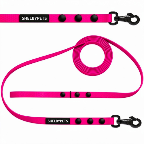 Smycz treningowa dla małego psa 1cm  5–30 m HEXA – różowy neon ( z logo ).png