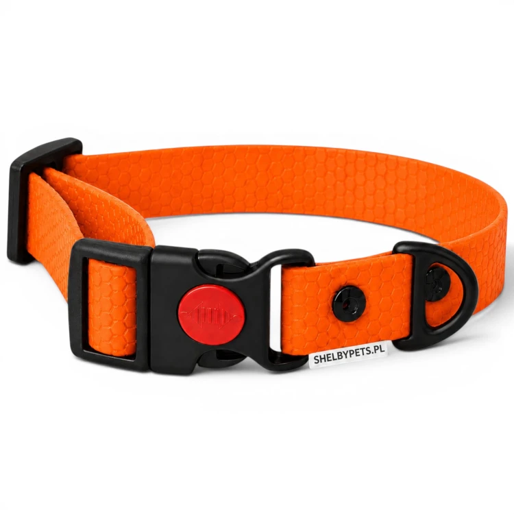 OBROŻA WODOODPORNA DLA PSA WOOFY COLLAR SAFE LOCK -  POMARAŃCZOWA.jpg