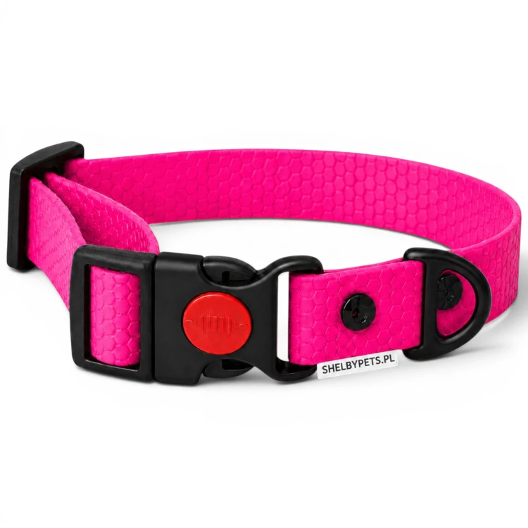 OBROŻA WODOODPORNA DLA PSA WOOFY COLLAR SAFE LOCK -  RÓŻOWA.jpg