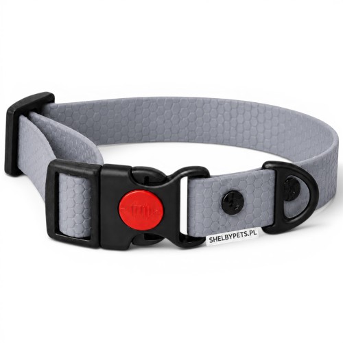 OBROŻA WODOODPORNA DLA PSA WOOFY COLLAR SAFE LOCK -  SZARA.jpg