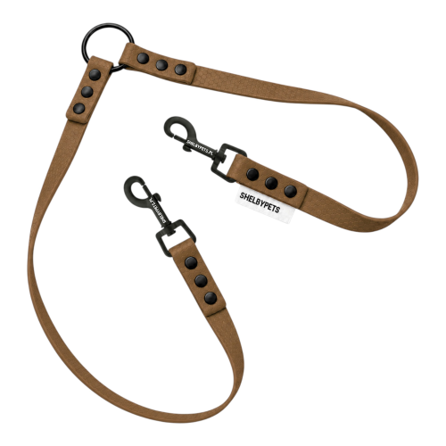 WOOFY DUAL LEASH DWÓJNIK W KOLORZE -  BRĄZOWYM.png