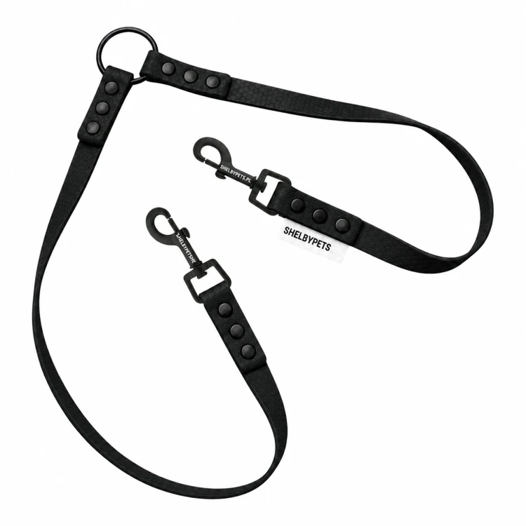 WOOFY DUAL LEASH DWÓJNIK W KOLORZE - CZARNYM.png