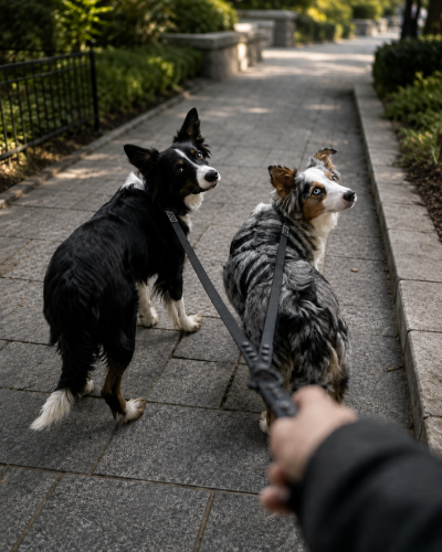 Psy wraz z dwójnikiem wodoodpornym hexa SHELBYPETS w kolorze - czarnym.png