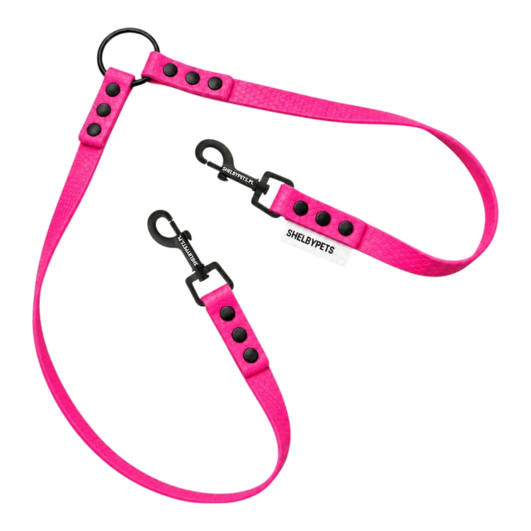 WOOFY DUAL LEASH DWÓJNIK W KOLORZE -  RÓŻOWYM.png