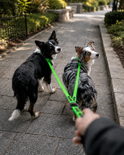 Psy wraz z dwójnikiem wodoodpornym hexa SHELBYPETS w kolorze - zielonym.png