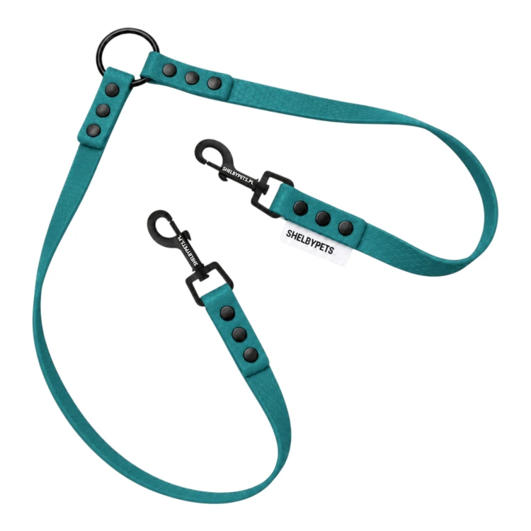 WOOFY DUAL LEASH DWÓJNIK W KOLORZE -  MYŚLIWSKO ZIELONYM.png