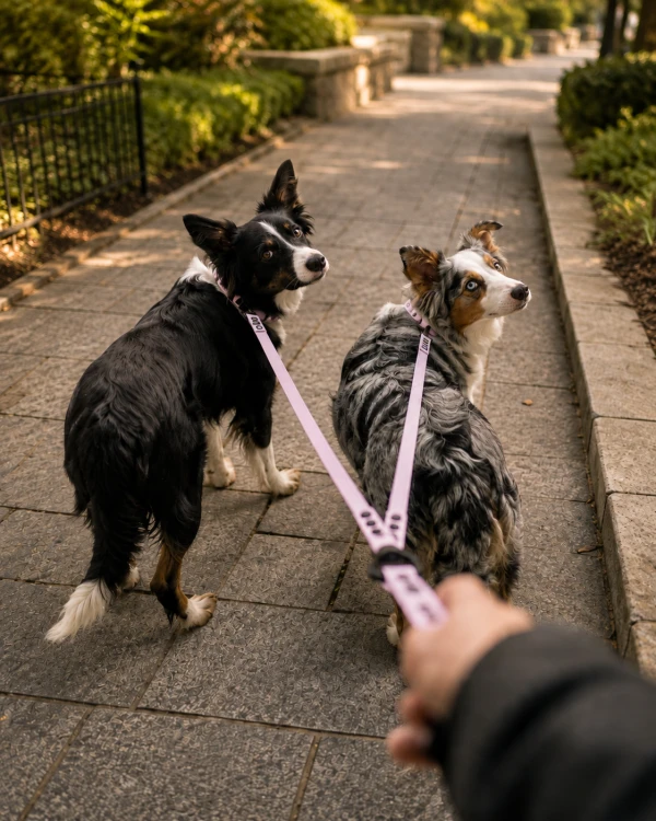 Psy wraz z dwójnikiem wodoodpornym hexa SHELBYPETS w kolorze - lawendowym.png