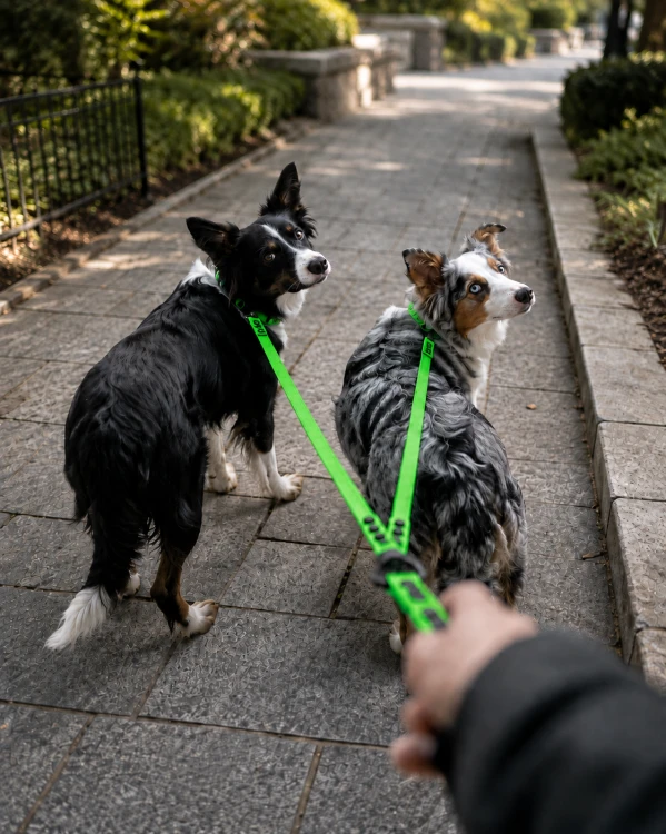Psy wraz z dwójnikiem wodoodpornym hexa SHELBYPETS w kolorze - zielonym.png